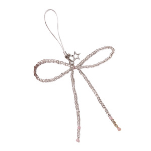 Nouveau porte-clés en acrylique moderne et minimaliste avec perle nœud de riz, pendentif créatif personnalisé pour chaîne de téléphone et décoration d'étui d'écouteurs - Product Image 5