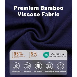 Conjunto de Pijama de Manga Larga Personalizado para Mujer, Viscosa de Bambú, Ropa de Dormir Suave, 2 Piezas, Azul Marino - Product Image 6