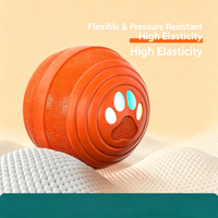 Balle interactive intelligente pour animaux de compagnie, rechargeable par USB, écologique, en caoutchouc, avec LED, qui saute et se déplace automatiquement, jouet de stimulation pour chiens