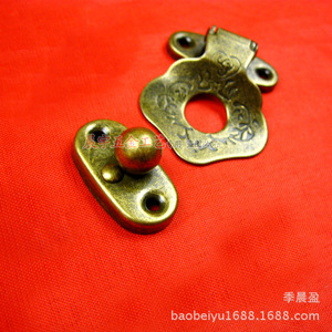 K030 Hebilla Colgante con Bola 42x32mm Bronce Antiguo Plateado Acero Laminado en Frío Nuevo Estilo Chino Herraje Decorativo para Caja - Product Image 2