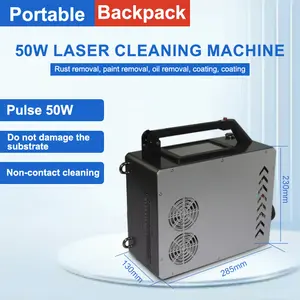 Sıcak satış 50w 100w darbe taşınabilir lazer pas temizleme temizleme makinesi sırt çantası Fiber lazer temizleyici