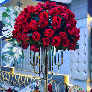 Offre Spéciale – Supports de Fleurs Modernes en Fer Forgé pour Centres de Table de Mariage, Vases en Acrylique, Doré, 90CM/110CM, Simpson FS-62 - Product Image 1