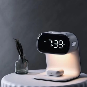 3-in-1 LED Night Light Alarm <b>Clock</b> with Wireless Charger - Multifunctional Bedside Lamp & <b>Digital</b> <b>Clock</b> for Bedroom & Office - Product Image 6