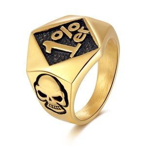 All'ingrosso Punk Biker retrò in acciaio inox 1% er uno per cento da uomo anelli teschio - Product Image 1