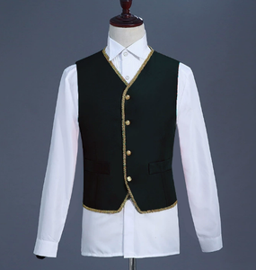 Tuta Jacquard di lusso da uomo di moda 3 pezzi Set nero/rosso classico maschile Studio <span class=keywords><strong>Opera</strong></span> Theatre Performance giacche gilet <span class=keywords><strong>pantaloni</strong></span> - Product Image 4