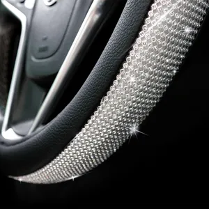 Étui en strass scintillants pour voitures, mignon, décor, strass, diamant, ceinture de sécurité, en cristal, couverture de siège de voiture pour frein à main, couverture de volant