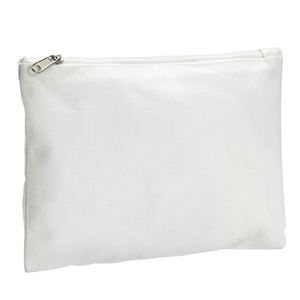 Pochette en toile personnalisable blanche avec fermeture éclair pour artisanat DIY, cosmétiques, papeterie, cadeaux de fête - Product Image 2