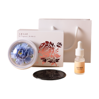 Diffuseur d'huile parfumée en céramique de style chinois de luxe en forme de pivoine 50 ml Coffret cadeau avec parfum élargi pour usage au bureau