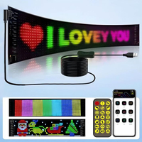 Letrero LED RGB para Automóvil, Panel de Matriz LED Animado, Panel LED Programable por Bluetooth, Pantalla Flexible con Control por Aplicación