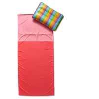 Serviette de plage en microfibre suédée sans sable avec oreiller gonflable intégré, logo personnalisé pour les voyages, le camping et la natation