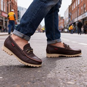 Mocasines para hombre para todas las estaciones, cómodos, suaves, antideslizantes, para conducir, con cierre de cordones, logotipo personalizable al por mayor, de piel auténtica - Product Image 2