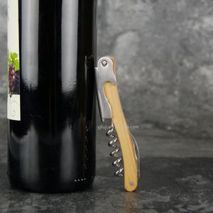 Ouvre-bouteille de vin <span class=keywords><strong>en</strong></span> acier inoxydable, simple, de haute qualité, avec manche <span class=keywords><strong>en</strong></span> <span class=keywords><strong>bois</strong></span> <span class=keywords><strong>d</strong></span>'olive - Product Image 5