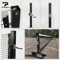 Système de filet de pickleball professionnel PatsSport, taille réglementaire de 22 pieds, avec roues, robuste, portable, pour entraînement en intérieur et en extérieur