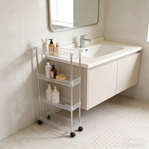 2/3/4 Tier Storage Cart Bathroom Miscellaneous Storage <b>Rack</b> Organizer with Wheels for Kitchen <b>Rolling</b> Cart - Product Image 4