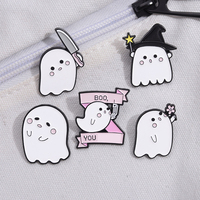 2025 nouveau gros mignon Halloween blanc Boo vous fantôme bâton magique bijoux Badge doux émail épinglette