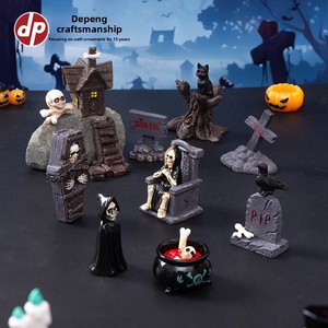 Décoration miniature d'Halloween <span class=keywords><strong>de</strong></span> style européen : <span class=keywords><strong>momie</strong></span> et fantôme en résine pour une touche effrayante sur votre bureau ou votre maison - Product Image 1