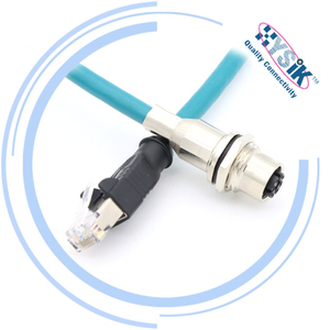 <span class=keywords><strong>Cable</strong></span> <span class=keywords><strong>Ethernet</strong></span> M12 de 8 pines X Code CAT6a de alta velocidad de <span class=keywords><strong>10</strong></span> <span class=keywords><strong>Gb</strong></span>/s a conjunto de <span class=keywords><strong>cable</strong></span> de conector sobremoldeado RJ45 - Product Image 1
