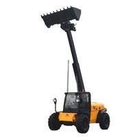 Offre Spéciale 6500kg chariot élévateur télescopique 4X4 direction télescopique bétonnière godet chargeuse sur pneus moteur pompe hydraulique