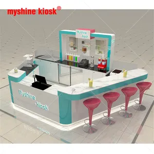 Shopping Mall Fast Food Stand für Verkauf Beste Verkauf Mobil Lebensmittel Kiosk Bubble Tea Zähler Design