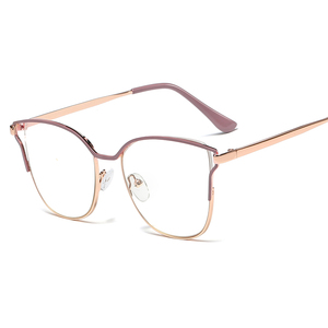 MS 95538 Trendy Blue Light Blocking Glasses <strong>Frame</strong> for Women Optical <strong>Frame</strong> for Girl <strong>Metal</strong> <strong>Frame</strong> Custom logo Brand Eyewear - Product Image 2