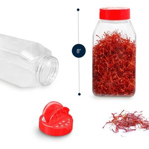 Hot Sale PET Plastic 500ml Butterfly Cap Screw Top <b>Square</b> <b>Spice</b> Seasoning Shaker Canned Food <b>Jar</b> - Product Image 2