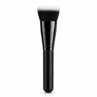Pinceau Fond de Teint Plat à Poils Synthétiques Denses, pour Maquillage Liquide, Crème et Poudre, Manche Noir Sans Traces, Logo Personnalisé CHICHODO