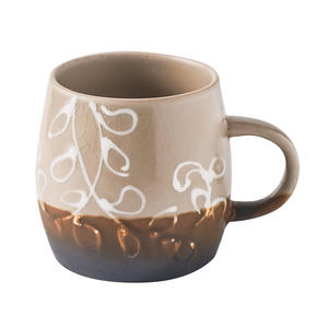 Chaozhou Ceramic Coffee <b>Mug</b> <b>Floral</b> Pattern Matte Retro Design Handmade Gift Cup - Product Image 1