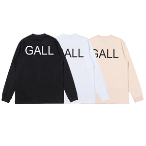 Bộ sưu tập hợp thời trang thương hiệu 230g Nam Nữ tinh khiết bông Jersey 100% Chất lượng cao lỏng dài tay áo T-shirt Rắn phong cách giản dị - Product Image 3