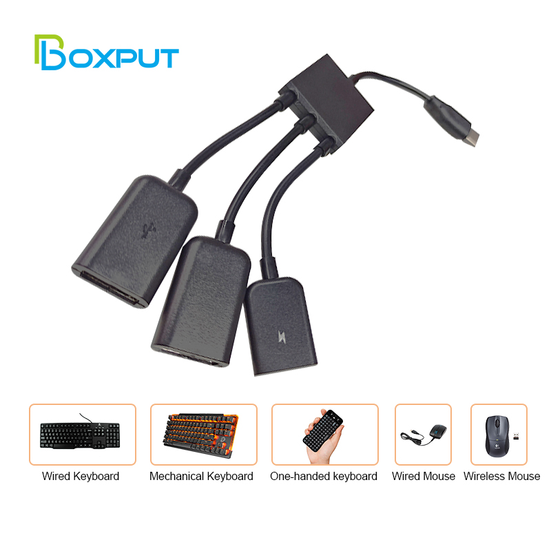 Adaptateur Maxter 3-en-1 Micro-USB OTG Vers USB 2.0 + SD + TF - ACT-UHB-OTG-01