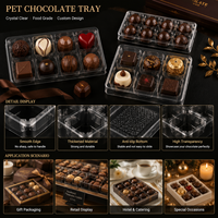 Kotak Kemasan Vakum Plastik PET PVC PS Transparan untuk Sushi, Kue, Camilan, Cokelat, Permen, dan Hadiah