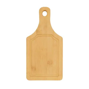 Placa de corte de madeira para festa, logotipo ecológico de gravura, pão, bambu, queijo, comida, placa de servir