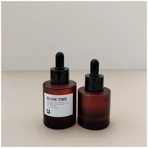 Luxe 30ml 50ml 100ml résistant à la lumière soins de la peau Essence ambre paroi épaisse huile essentielle compte-gouttes en verre bouteille cosmétique - Product Image 6