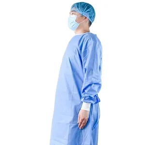 Robe d'isolation niveau 2 niveau 3 robe imperméable PP stratifié PE robe d'hôpital en tissu