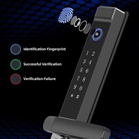 Cerradura de puerta inteligente impermeable para exteriores con reconocimiento de huellas dactilares herramientas de cerrajería de aleación de aluminio conectividad de red WIFI