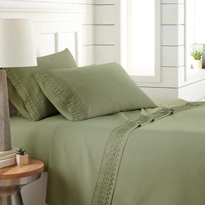 Ảo thêm sâu túi ren tấm ga trải giường chất lượng cao cấp mới thiết kế hiện đại Rắn phong cách phẳng tấm ga trải giường trên bán - Product Image 4