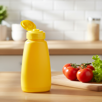 Bouteille de sauce en plastique mat de qualité alimentaire 250 ml, pour tomate, mayonnaise, chili, avec bouchon twist & flip-top 38 mm 38/400, bouteille à presser