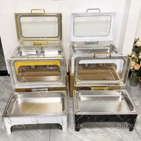 Livraison rapide table à manger chauffe-plat hydraulique en verre chauffe-plats avec contremarches rond 8 pintes blanc royal chauffe-plat