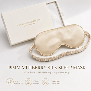 19Mm Mulberry <b>Sleep</b> <b>Mask</b> Luxury Light Blocking Soft Silk Eye Cover Anti Wrinkle Blindfold for Travel Nap Night Sleeping - Product Image 2