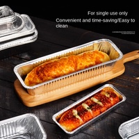 Boîte repas rectangulaire jetable en aluminium avec couvercle pour barbecue à emporter, conteneur de livraison personnalisable
