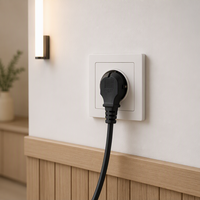 Europäischer 3-Pol Schuko-Stecker C13 Stromkabel T-förmig 2-polig 220V AC 10A für Computer Industrieausrüstung Haushaltsgeräte Außeneinsatz