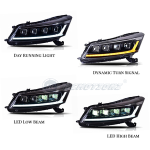 HCMOTIONZ Accessoires d'assemblage de voiture Feux avant 2008-2012 FULL LED DRL Start up Animation Phares pour <span class=keywords><strong>Honda</strong></span> Accord - Product Image 4
