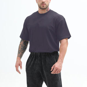 T-shirt pour homme de haute qualité 100% coton, coupe ample, taille plus, gym, fitness, séchage rapide, respirant, écologique, col rond, manches courtes - Product Image 5