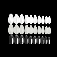 Pointes d'ongles en amande de qualité supérieure, boîte de pointes d'ongles personnalisées, courtes, transparentes, naturelles, goutte d'eau