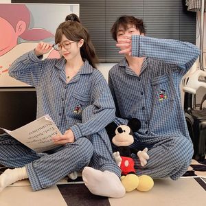 Pijamas de Invierno de Alta Calidad para Mujer, Talla Grande, Cárdigan con Cuello Alto, Conjunto de Pijama con Estampado de Dibujos Animados para Parejas - Product Image 1