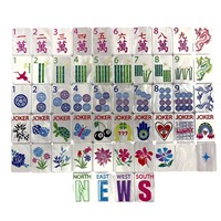 Ensemble de Mahjong Moderne de Luxe en Acrylique Gravé au Laser, Emballage Boîte Couleur, Portable, pour 4 Joueurs, Tuiles de Mahjong pour le Divertissement, Vente en Gros