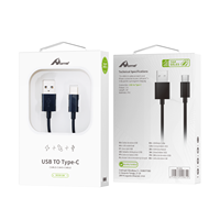 1m Schwarzes USB 2.0 Typ-C 3A Magnetisches Datenkabel mit Geflechtabschirmung, reinem Kupferleiter und Nylonummantelung für Kopfhörer & Computer