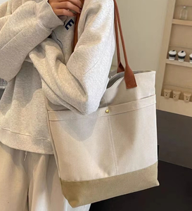 Bolsa de Lona de Gran Capacidad con Diseño Elegante, Versátil para el Trabajo, Estilo Artístico, para Estudiantes, Bolsa de Hombro Individual para Libros - Product Image 3