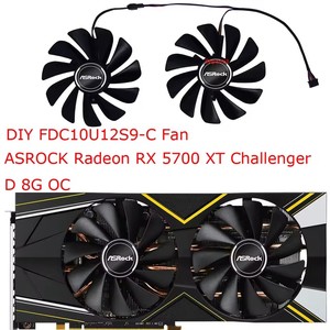 พัดลมระบายความร้อนการ์ดจอ GPU VGA สำหรับ Radeon ASROCK <span class=keywords><strong>RX</strong></span> <span class=keywords><strong>5700</strong></span> <span class=keywords><strong>XT</strong></span> Challenger D 8G <span class=keywords><strong>OC</strong></span>, การ์ดวิดีโอระบายความร้อน, 2 ชิ้น/ชุด, DIY FDC10U12S9-C - Product Image 1
