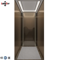 Langger popüler tarzı 1000kgs güvenlik 304 saç çizgisi paslanmaz çelik asansörler kapalı insan asansörü inşaat için