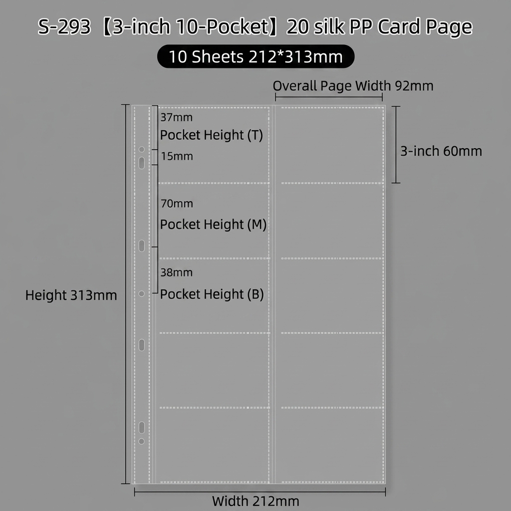 กระดาษ PP ขนาด 3 นิ้ว แบบ 10 ช่อง 10 แผ่น/แพ็ค 100 แพ็ค/กล่อง